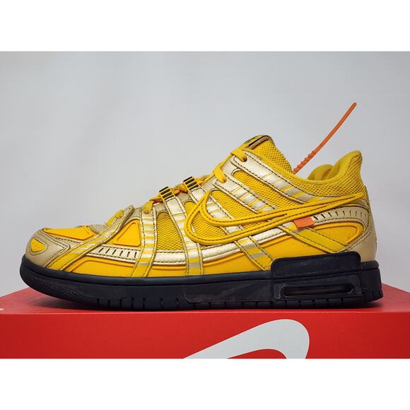 Nike Air Rubber Dunk Off-White UNIVERSITY GOLD CU6015-700 Size 9 WORN - Picture 3 of 8